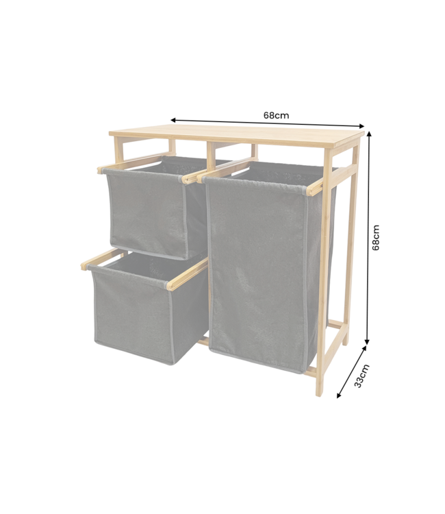 Invicta Interior Wasmand LAGOON SPA 70cm bamboe natuurlijk donkergrijs