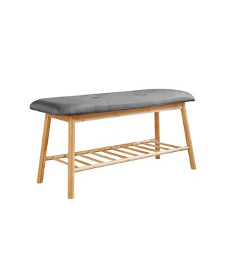 Invicta Interior Schoenenkast ZEN-BO 90cm bamboe natuurlijk grijs