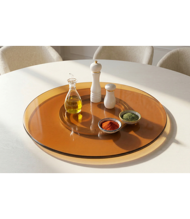 Invicta Interior Draaiplateau SERVANT 50cm 360° gehard glas amber