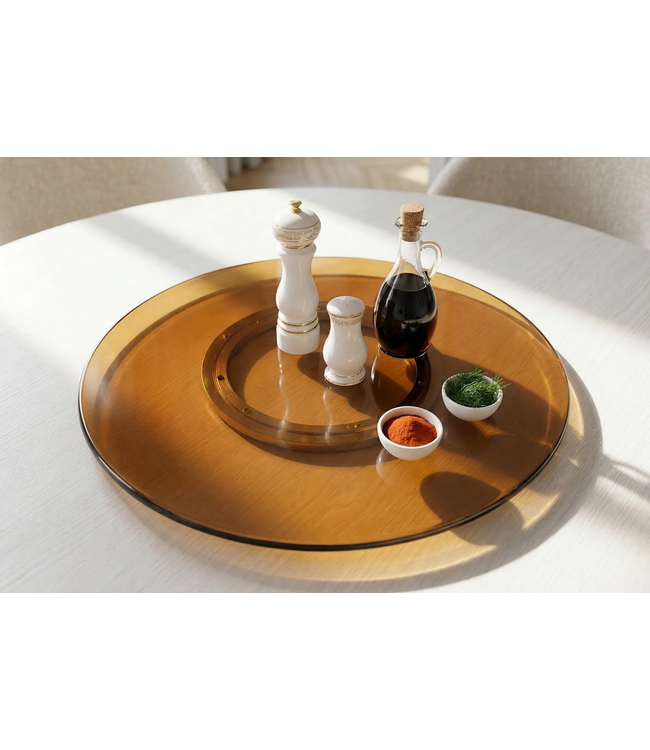 Invicta Interior Draaiplateau SERVANT 60cm 360° gehard glas amber