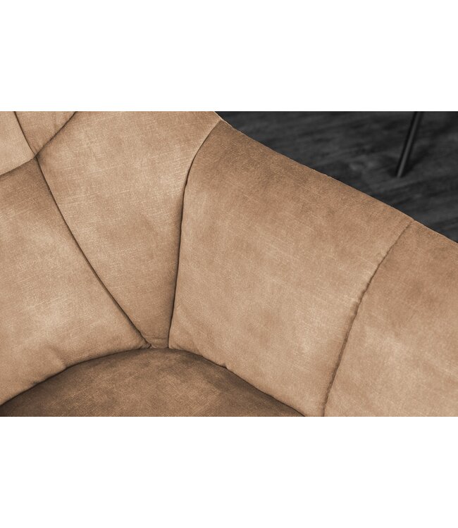 Invicta Interior Draaibare fauteuil PAPILLON 180° met armleuningen velours champagne greige