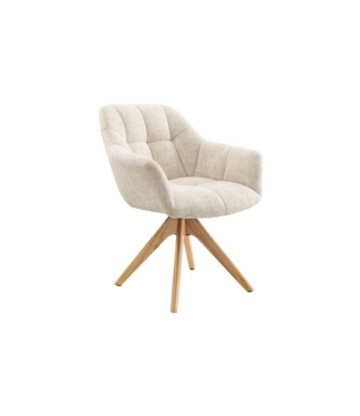 Invicta Interior Swivel chair PAPILLON rotatable 180° w/ armrests chenille champagne beige