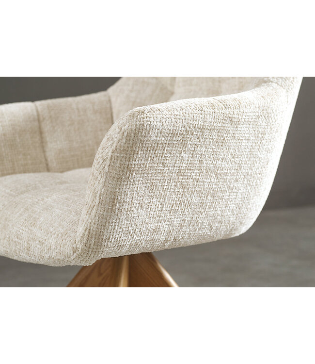 Invicta Interior Swivel chair PAPILLON rotatable 180° w/ armrests chenille champagne beige