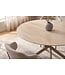 Invicta Interior Dining table ALPINE Ø 120cm round travertine ceramic champagne greige