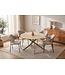 Invicta Interior Dining table ALPINE Ø 120cm round travertine ceramic champagne greige