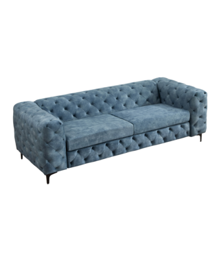 Invicta Interior Sofa MODERN BAROCK 235cm 3-zits fluweel petrol