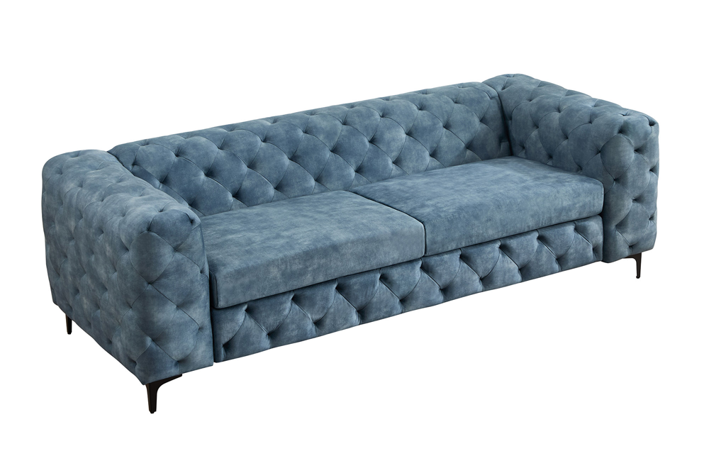 Sofa MODERN BAROCK 235cm 3-zits fluweel petrol - 48492