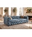Invicta Interior Sofa MODERN BAROCK 235cm 3-zits fluweel petrol
