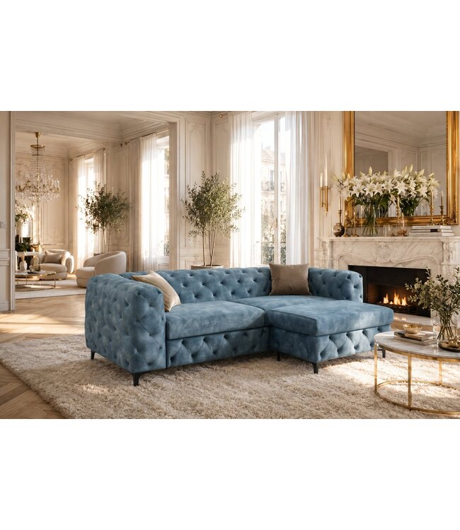 Invicta Interior Sofa MODERN BAROCK 235cm 3-zits fluweel petrol