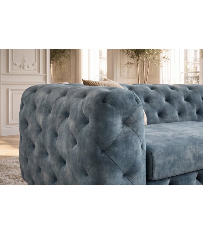 Invicta Interior Sofa MODERN BAROCK 235cm 3-zits fluweel petrol