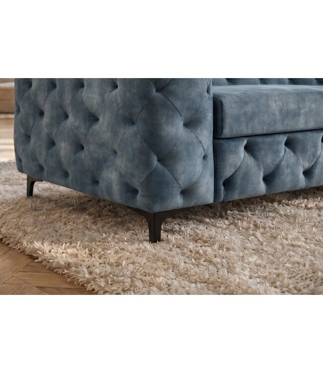 Invicta Interior Sofa MODERN BAROCK 235cm 3-zits fluweel petrol