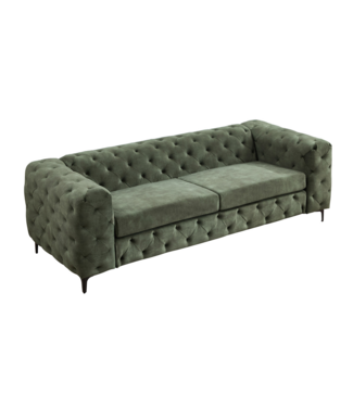 Invicta Interior Fluwelen 3-zits bank MODERN BAROCK 235cm donkergroen