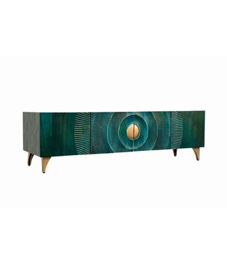 Invicta Interior TV-meubel GOLDEN SUNSET 180cm 3D mangohout turquoise