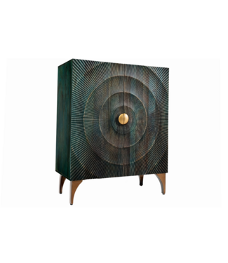 Invicta Interior Dressoir GOLDEN SUNSET 120cm 3D mangohout turquoise
