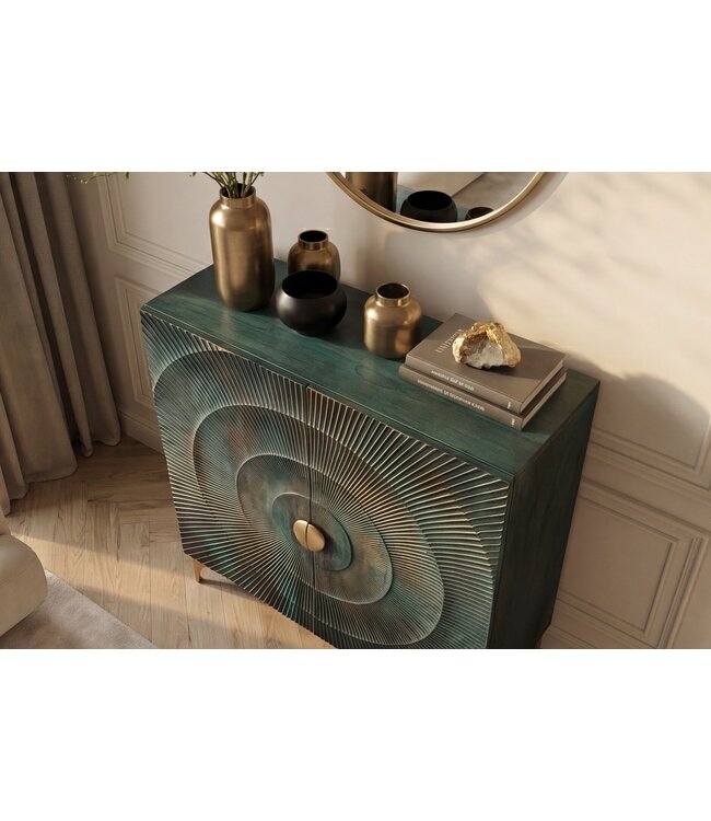 Invicta Interior Dressoir GOLDEN SUNSET 120cm 3D mangohout turquoise