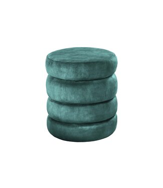Invicta Interior Kruk VOGUE 40cm rond bekleed met opbergruimte fluweel groen