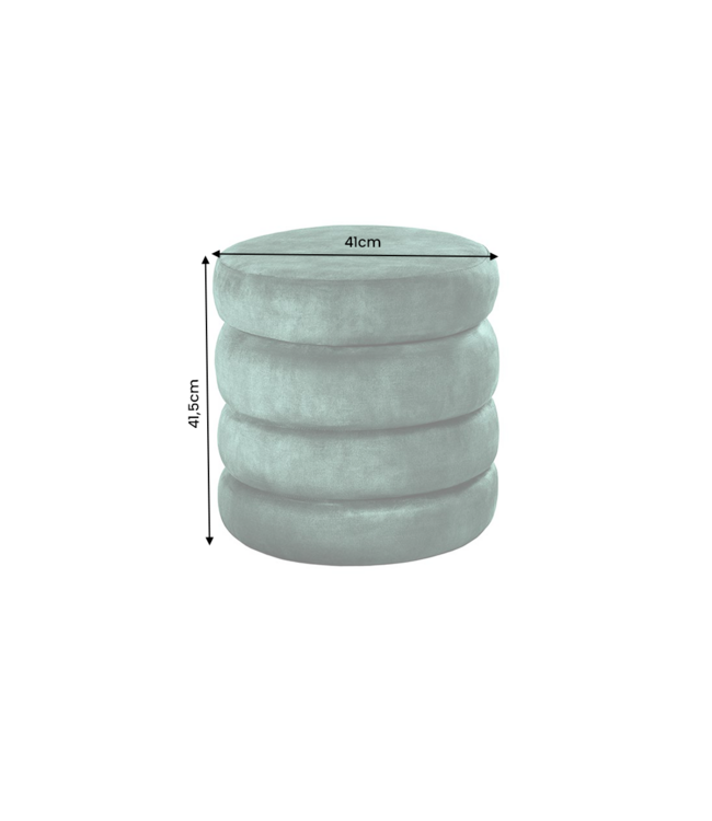 Invicta Interior Kruk VOGUE 40cm rond bekleed met opbergruimte fluweel groen