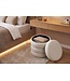 Invicta Interior Kruk VOGUE 40cm rond bekleed met opbergruimte bouclé wit