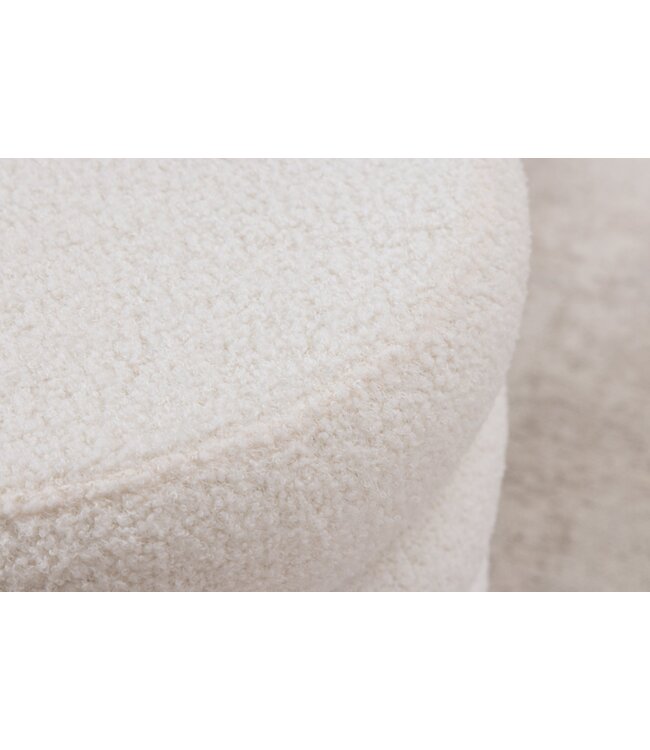 Invicta Interior Kruk VOGUE 40cm rond bekleed met opbergruimte bouclé wit