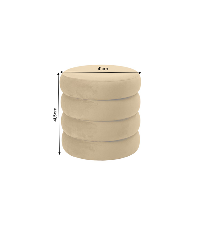Invicta Interior Kruk VOGUE 40cm rond bekleed met opbergruimte fluweel mosterdgeel