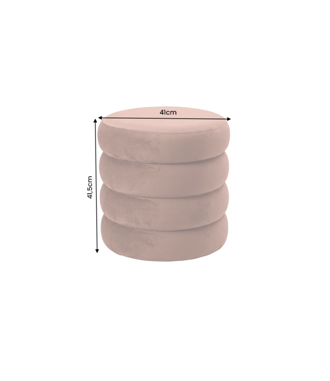 Invicta Interior Kruk VOGUE 40cm rond bekleed met opbergruimte fluweel roestbruin