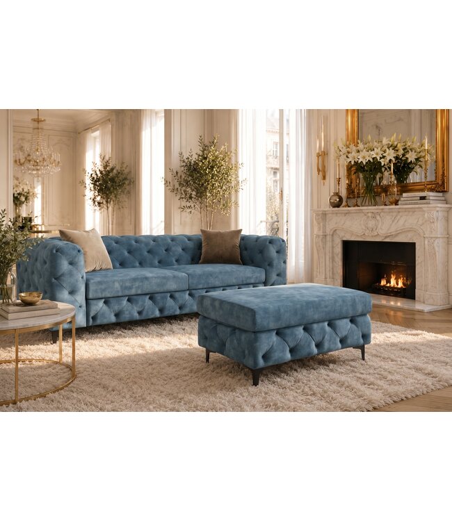 Invicta Interior Kruk MODERN BAROCK 95cm fluweel petrol