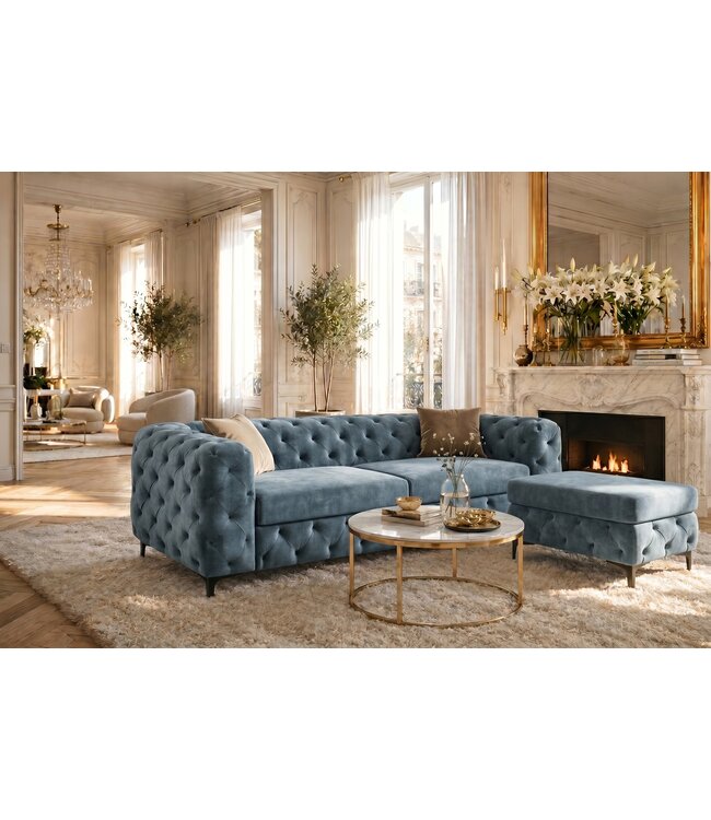 Invicta Interior Kruk MODERN BAROCK 95cm fluweel petrol