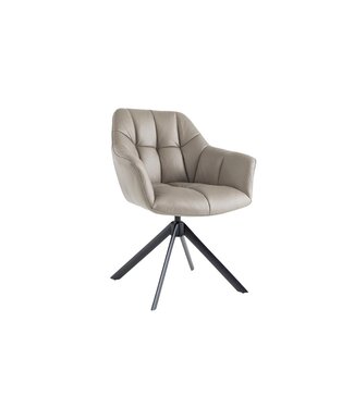 Invicta Interior Draaibare fauteuil PAPILLON 180° met armleuningen leer taupe