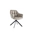 Invicta Interior Draaibare fauteuil PAPILLON 180° met armleuningen leer taupe