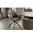Invicta Interior Draaibare fauteuil PAPILLON 180° met armleuningen leer taupe