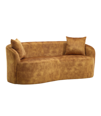 Invicta Interior Sofa ELEMENTAL 180cm 2-zitter fluweel mosterdgeel