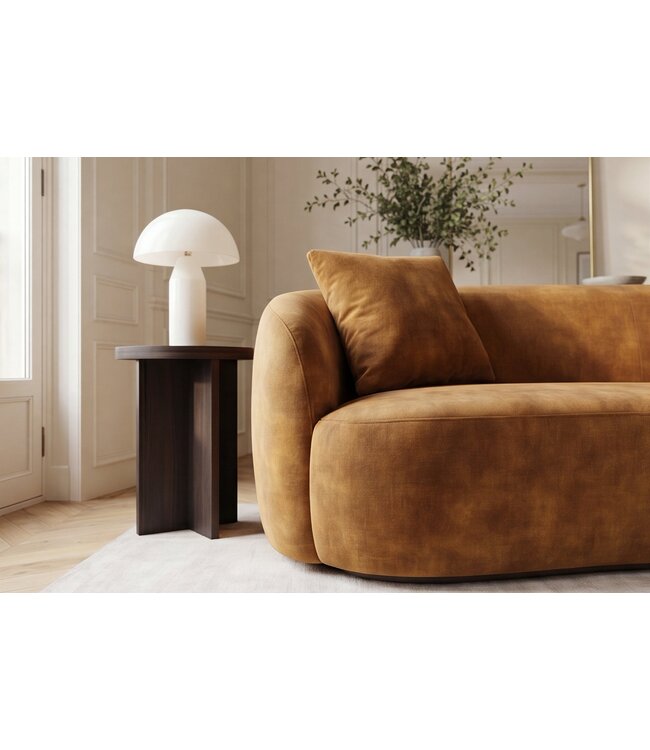 Invicta Interior Sofa ELEMENTAL 180cm 2-zitter fluweel mosterdgeel