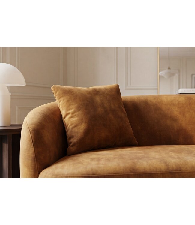 Invicta Interior Sofa ELEMENTAL 180cm 2-zitter fluweel mosterdgeel