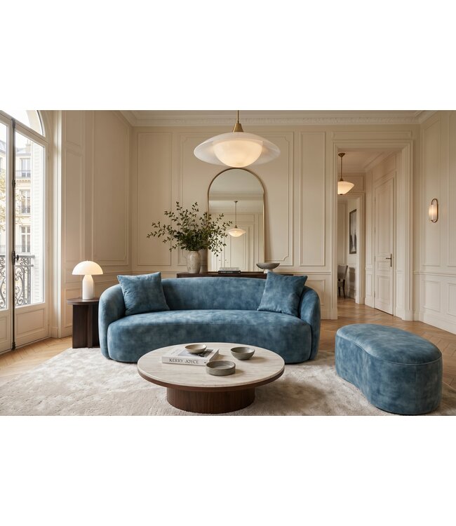 Invicta Interior Fluwelen Tweezitsbank ELEMENTAL 180cm petrol