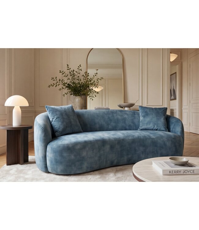 Invicta Interior Fluwelen Tweezitsbank ELEMENTAL 180cm petrol