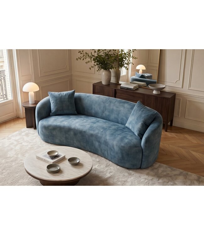 Invicta Interior Fluwelen Tweezitsbank ELEMENTAL 180cm petrol