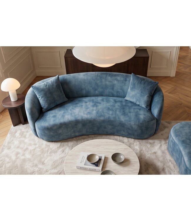 Invicta Interior Fluwelen Tweezitsbank ELEMENTAL 180cm petrol