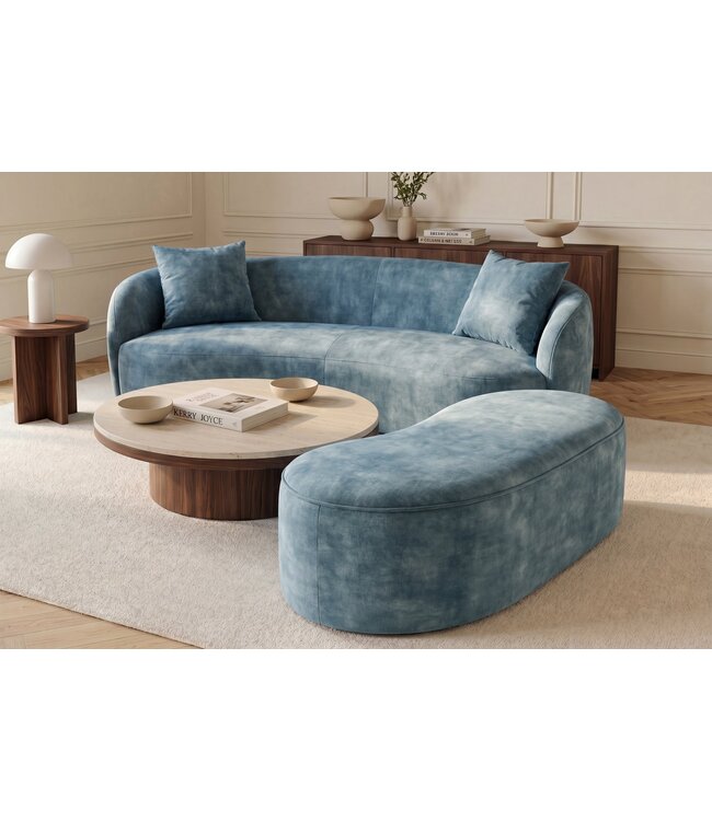 Invicta Interior Bankje ELEMENTAL 120cm bekleed met opbergvak fluweel petrol