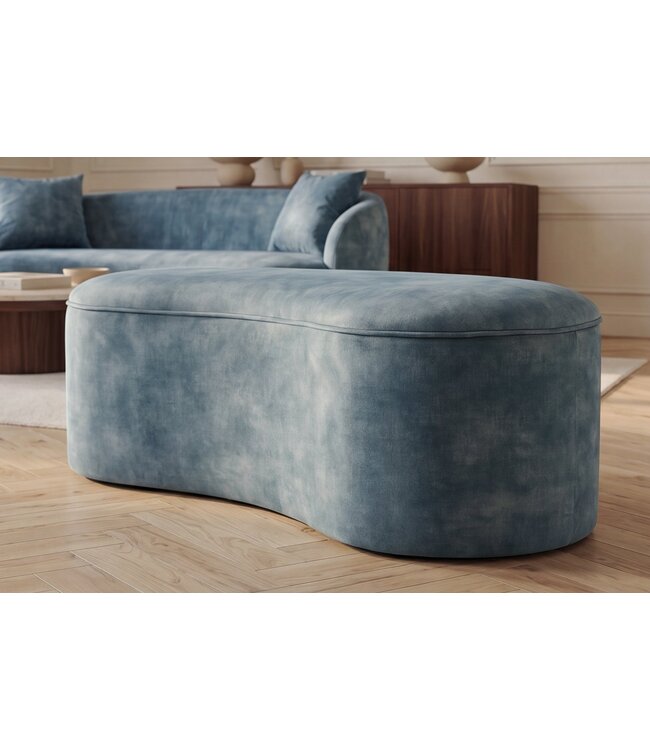 Invicta Interior Bankje ELEMENTAL 120cm bekleed met opbergvak fluweel petrol