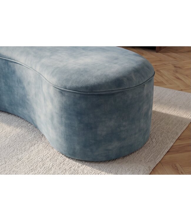 Invicta Interior Bankje ELEMENTAL 120cm bekleed met opbergvak fluweel petrol