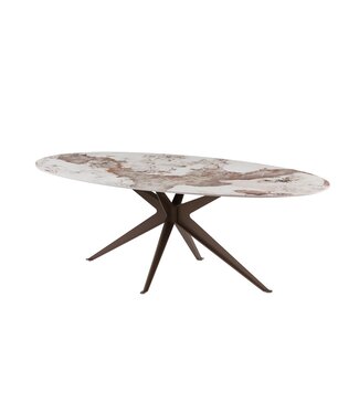 Invicta Interior Eettafel PANDORA 220cm ovaal keramiek brons