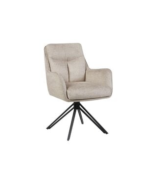 Invicta Interior Draaibare fauteuil PROMETHEUS draaibaar 180° met armleuningen vogue velours fluweel beige