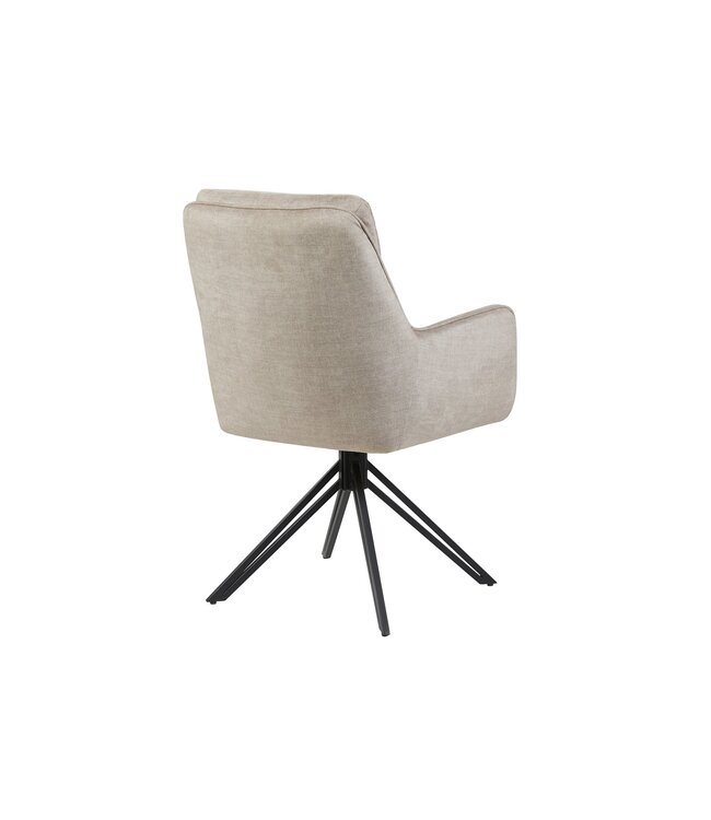 Invicta Interior Draaibare fauteuil PROMETHEUS draaibaar 180° met armleuningen vogue velours fluweel beige