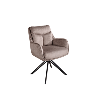 Invicta Interior Draaibare fauteuil PROMETHEUS roteerbaar 180° met armleuningen vogue velours fluweel taupe