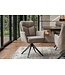 Invicta Interior Draaibare fauteuil PROMETHEUS roteerbaar 180° met armleuningen vogue velours fluweel taupe