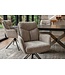 Invicta Interior Draaibare fauteuil PROMETHEUS roteerbaar 180° met armleuningen vogue velours fluweel taupe