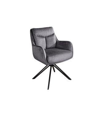 Invicta Interior Draaibare fauteuil PROMETHEUS roteerbaar 180° met armleuningen vogue velours fluweel grafietgrijs