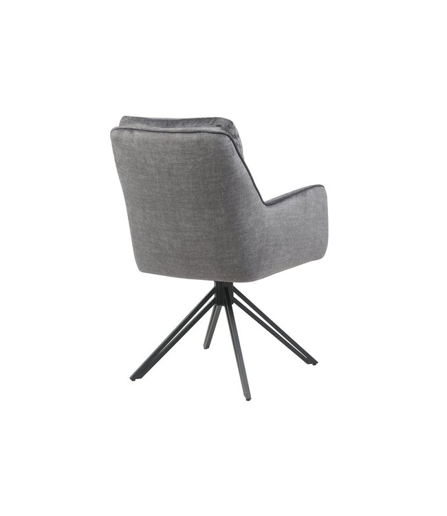 Invicta Interior Draaibare fauteuil PROMETHEUS roteerbaar 180° met armleuningen vogue velours fluweel grafietgrijs
