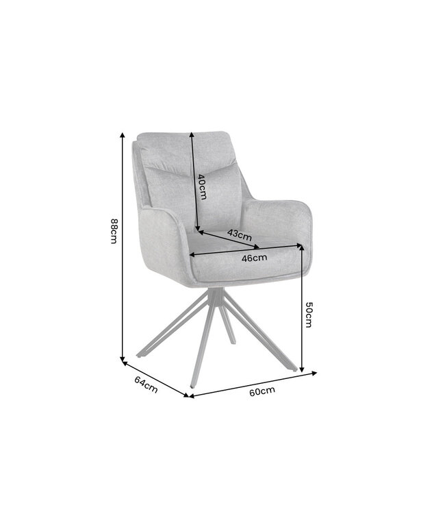 Invicta Interior Draaibare fauteuil PROMETHEUS roteerbaar 180° met armleuningen vogue velours fluweel grafietgrijs