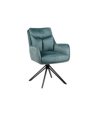Invicta Interior Draaibare fauteuil PROMETHEUS 180° met armleuningen vogue velours fluweel petrol